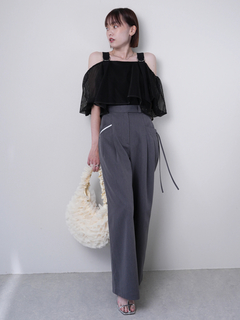 LADYMADE(レディメイド) |アシメリボンポケットタックワイドパンツ
