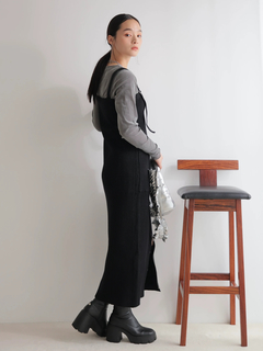 LADYMADE(レディメイド) |フロントジップラメニットジャンスカ