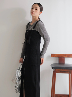 LADYMADE(レディメイド) |フロントジップラメニットジャンスカ