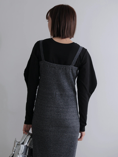 LADYMADE(レディメイド) |フロントジップラメニットジャンスカ