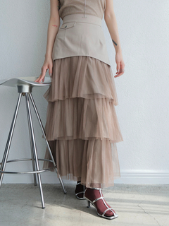 LADYMADE(レディメイド) |ラメチュールフリルティアードスカート