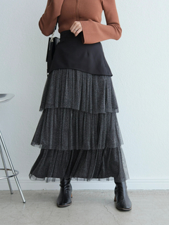 LADYMADE(レディメイド) |ラメチュールフリルティアードスカート