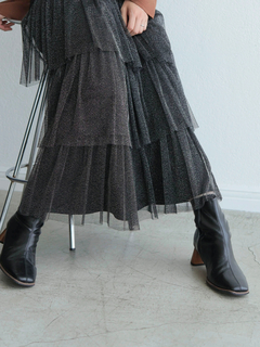 LADYMADE(レディメイド) |ラメチュールフリルティアードスカート