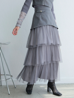 LADYMADE(レディメイド) |ラメチュールフリルティアードスカート