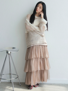 LADYMADE(レディメイド) |ラメチュールフリルティアードスカート