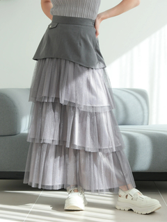 LADYMADE(レディメイド) |ラメチュールフリルティアードスカート