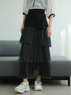 LADYMADE(レディメイド) |ラメチュールフリルティアードスカート