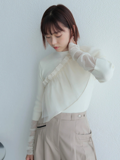 LADYMADE(レディメイド) |チュールフリル×シアーカフスリブニットセット