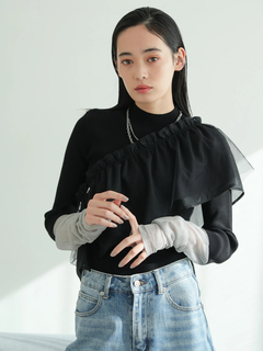 LADYMADE(レディメイド) |チュールフリル×シアーカフスリブニットセット