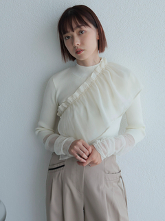 LADYMADE(レディメイド) |チュールフリル×シアーカフスリブニットセット