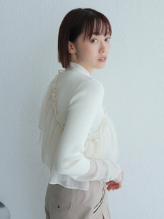 LADYMADE(レディメイド) |チュールフリル×シアーカフスリブニットセット