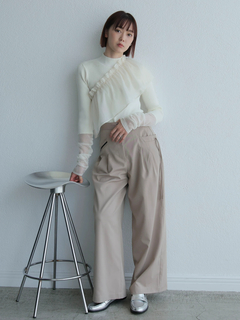 LADYMADE(レディメイド) |チュールフリル×シアーカフスリブニットセット