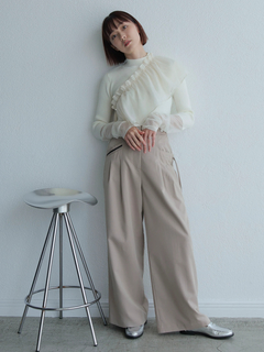 LADYMADE(レディメイド) |チュールフリル×シアーカフスリブニットセット