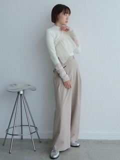 LADYMADE(レディメイド) |チュールフリル×シアーカフスリブニットセット