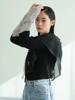 LADYMADE(レディメイド) |チュールフリル×シアーカフスリブニットセット