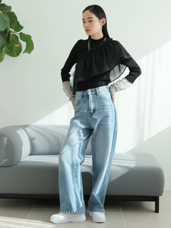 LADYMADE(レディメイド) |チュールフリル×シアーカフスリブニットセット