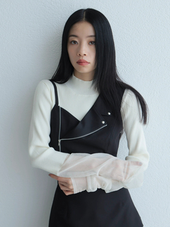 LADYMADE(レディメイド) |チュールフリル×シアーカフスリブニットセット