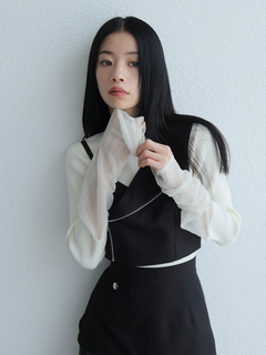 LADYMADE(レディメイド) |チュールフリル×シアーカフスリブニットセット