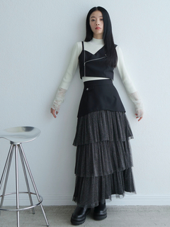 LADYMADE(レディメイド) |チュールフリル×シアーカフスリブニットセット