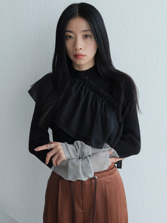 LADYMADE(レディメイド) |チュールフリル×シアーカフスリブニットセット