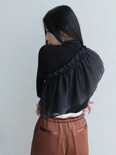 LADYMADE(レディメイド) |チュールフリル×シアーカフスリブニットセット
