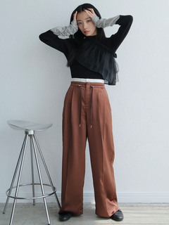 LADYMADE(レディメイド) |チュールフリル×シアーカフスリブニットセット
