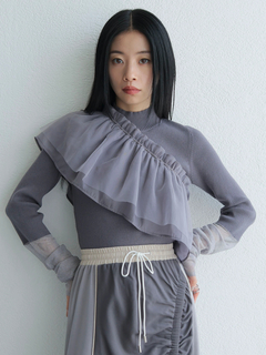 LADYMADE(レディメイド) |チュールフリル×シアーカフスリブニットセット