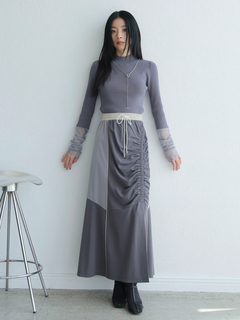 LADYMADE(レディメイド) |チュールフリル×シアーカフスリブニットセット