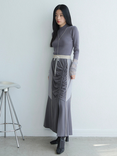 LADYMADE(レディメイド) |チュールフリル×シアーカフスリブニットセット