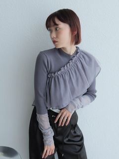 LADYMADE(レディメイド) |チュールフリル×シアーカフスリブニットセット