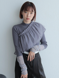 LADYMADE(レディメイド) |チュールフリル×シアーカフスリブニットセット