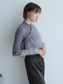 LADYMADE(レディメイド) |チュールフリル×シアーカフスリブニットセット