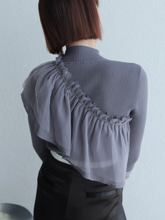 LADYMADE(レディメイド) |チュールフリル×シアーカフスリブニットセット