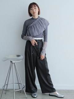 LADYMADE(レディメイド) |チュールフリル×シアーカフスリブニットセット