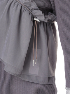 LADYMADE(レディメイド) |チュールフリル×シアーカフスリブニットセット