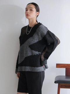 LADYMADE(レディメイド) |シアーモヘアブロッキングニット
