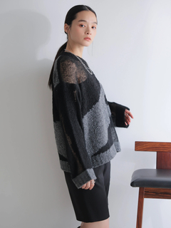 LADYMADE(レディメイド) |シアーモヘアブロッキングニット