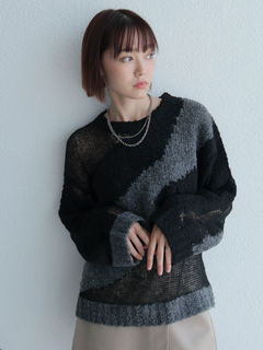 LADYMADE(レディメイド) |シアーモヘアブロッキングニット