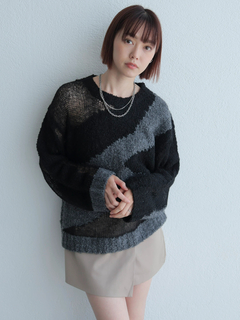 LADYMADE(レディメイド) |シアーモヘアブロッキングニット