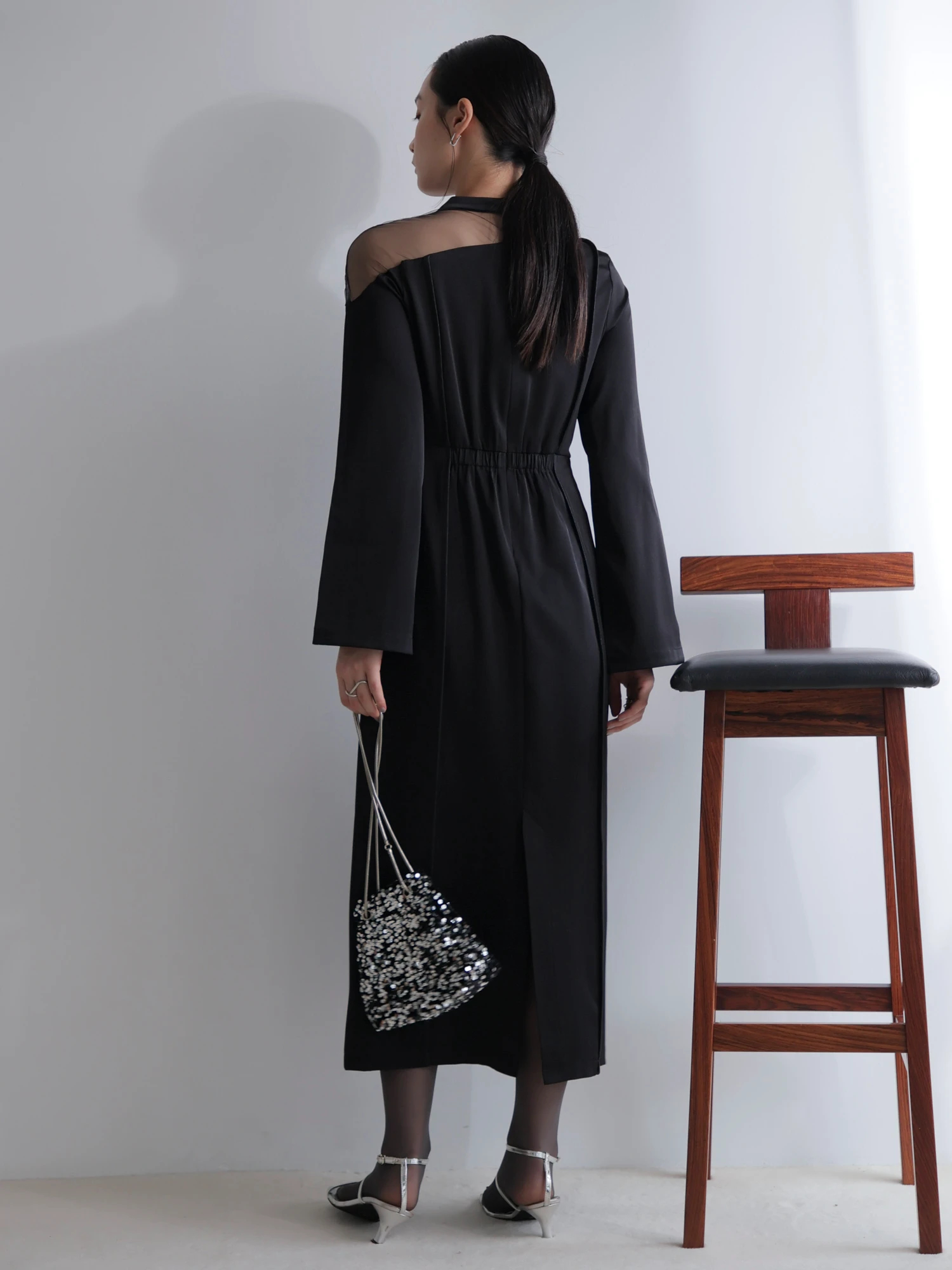 Bouquet de Mariee シアードットフレンチワンピース LADYMADE（レディメイド）｜ シアーチュールアシメショルダードレス