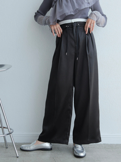 LADYMADE(レディメイド) |レイヤードウエストメタリックタックパンツ