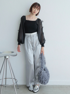 LADYMADE(レディメイド) |レイヤードウエストメタリックタックパンツ