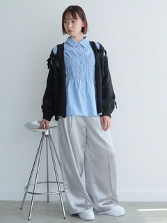 LADYMADE(レディメイド) |レイヤードウエストメタリックタックパンツ