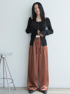 LADYMADE(レディメイド) |レイヤードウエストメタリックタックパンツ