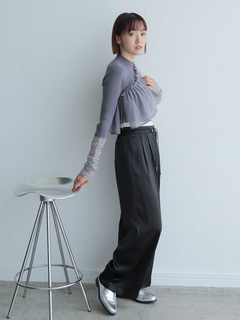 LADYMADE(レディメイド) |レイヤードウエストメタリックタックパンツ