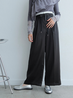 LADYMADE(レディメイド) |レイヤードウエストメタリックタックパンツ