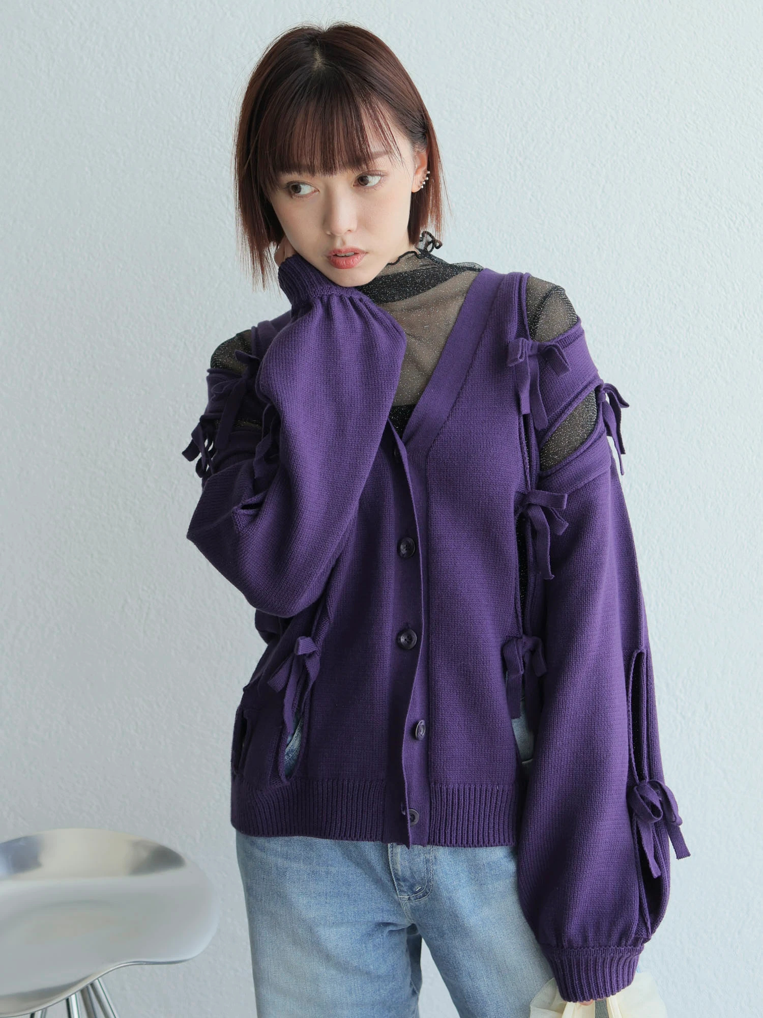 LADYMADE（レディメイド）｜ ホールリボンニットカーディガン