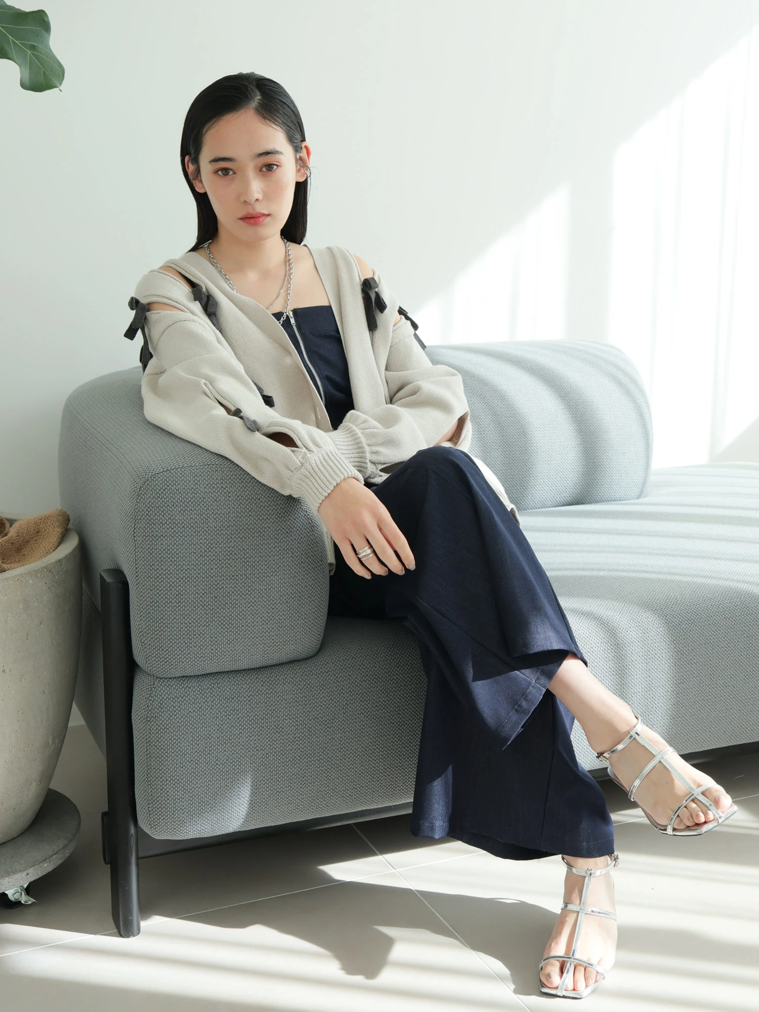 andmary リボンニット ANDMARY】Millie ribbon knit tops