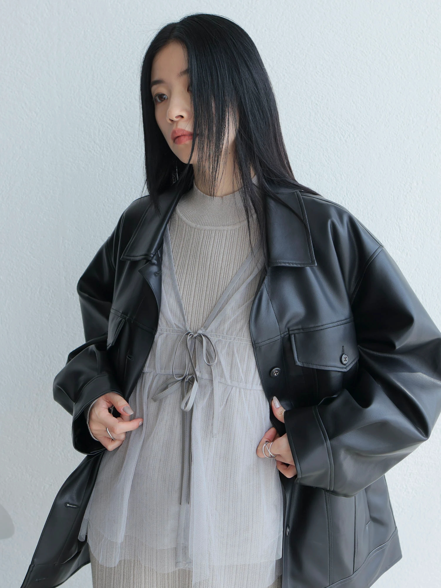 LADYMADE（レディメイド）｜ リボンチュールトップス×ラメニット