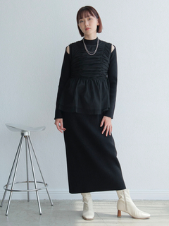 LADYMADE(レディメイド) |リボンチュールトップス×ラメニットワンピースセット